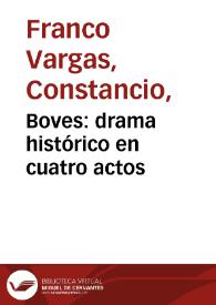 Portada:Boves: drama histórico en cuatro actos