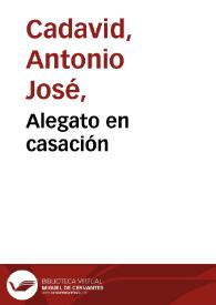 Portada:Alegato en casación