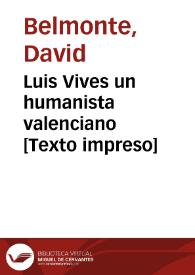 Luis Vives  un humanista valenciano 