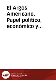 Portada:El Argos Americano. Papel político, económico y literario de Cartagena de Indias - No. 41
