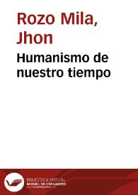 Portada:Humanismo de nuestro tiempo