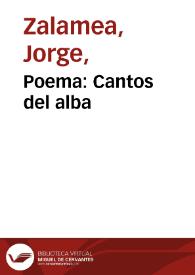 Poema: Cantos del alba | Biblioteca Virtual Miguel de Cervantes