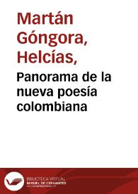 Panorama de la nueva poesía colombiana | Biblioteca Virtual Miguel de Cervantes