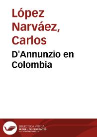 D'Annunzio en Colombia | Biblioteca Virtual Miguel de Cervantes