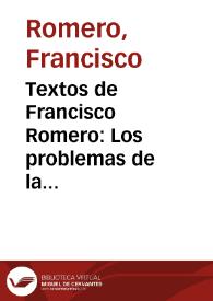 Portada:Textos de Francisco Romero: Los problemas de la filosofía de la cultura