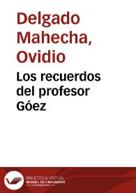 Portada:Los recuerdos del profesor Góez