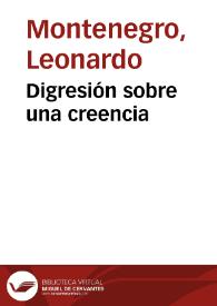 Digresión sobre una creencia | Biblioteca Virtual Miguel de Cervantes