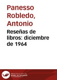 Portada:Reseñas de libros: diciembre de 1964