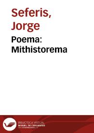 Poema: Mithistorema | Biblioteca Virtual Miguel de Cervantes