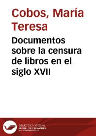 Documentos sobre la censura de libros en el siglo XVII | Biblioteca Virtual Miguel de Cervantes
