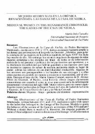 Portada:Mujeres medievales en la crónica renacentista: las damas de la Casa de Niebla / María Inés Carzolio