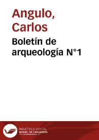 Portada:Boletín de arqueología N°1