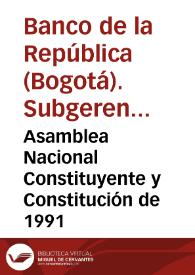 Portada:Asamblea Nacional Constituyente y Constitución de 1991
