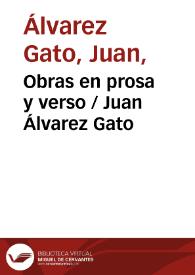 Obras en prosa y verso / Juan Álvarez Gato | Biblioteca Virtual Miguel de Cervantes