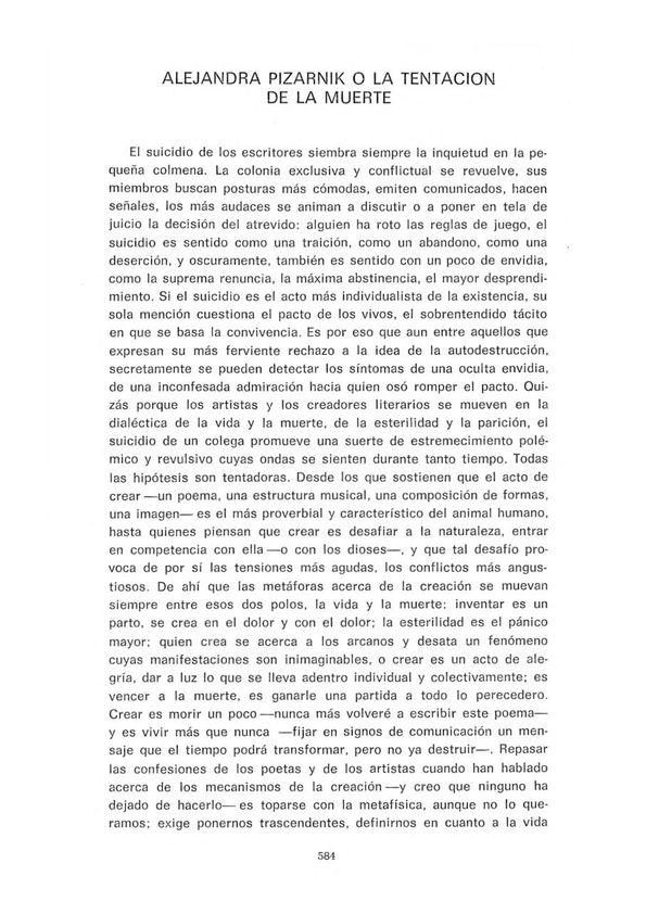  Alejandra Pizarnik o la tentación de la muerte / Cristina Peri Rossi | Biblioteca Virtual Miguel de Cervantes