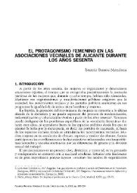 El protagonismo femenino en las asociaciones vecinales de Alicante durante los años sesenta / Beatriz Bustos Mendoza | Biblioteca Virtual Miguel de Cervantes