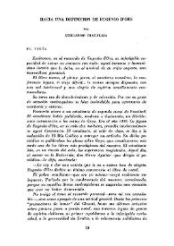 Hacia una definición de Eugenio d'Ors / por Guillermo Díaz-Plaja | Biblioteca Virtual Miguel de Cervantes
