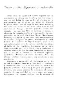 Teatro y vida. Esperanza y melancolía / Pedro Laín Entralgo | Biblioteca Virtual Miguel de Cervantes