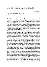 La poesía costarricense de fin de siglo / Carlos Cortés | Biblioteca Virtual Miguel de Cervantes