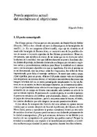 Portada:Poesía argentina actual: del neobarroco al objetivismo / Edgardo Dobry