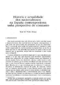 Portada:Historia e actualidade dos nacionalismos na España contemporánea: unha perspectiva de conxunto / Xoxé M. Núñez Seixas