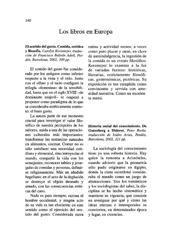 Cuadernos hispanoamericanos, núm. 634 (abril 2003). Los libros en Europa  / B. M. | Biblioteca Virtual Miguel de Cervantes