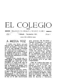 El Colegio : Revista de los Antiguos y Actuales Alumnos | Biblioteca Virtual Miguel de Cervantes