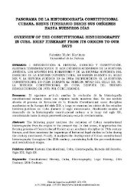 Más información sobre Panorama de la historiografía constitucional cubana  / Fabrizio Mulet Martínez