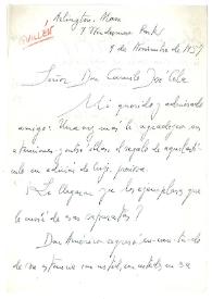 Carta de Jorge Guillén a Camilo José Cela. Arlington, 9 de noviembre de 1957
 | Biblioteca Virtual Miguel de Cervantes