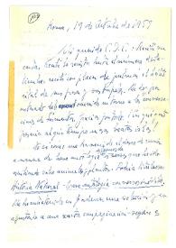 Carta de Jorge Guillén a Camilo José Cela. Roma, 19 de octubre de 1959
 | Biblioteca Virtual Miguel de Cervantes