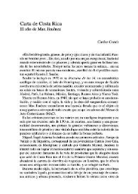 Portada:Carta de Costa Rica. El año de Max Jiménez / Carlos Cortés