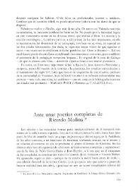 Portada:Ante unas poesías completas de Ricardo Molina / Guillermo Carnero
