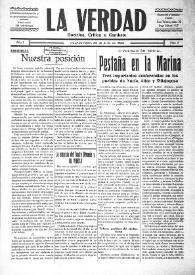 Portada:La Verdad : doctrina, crítica y combate (Villajoyosa). Núm. 5, 25 de junio de 1932