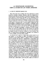 La investigación sociocrítica sobre la génesis de los textos literarios / Manuel Benavides | Biblioteca Virtual Miguel de Cervantes