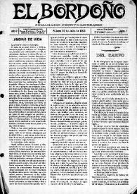 Portada:El Bordoño : Semanario Festivo-Literario. Núm. 7, 29 de julio de 1906