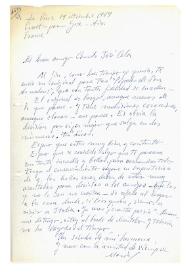 Carta de María Zambrano a Camilo José Cela. Crozet-par-Gex, Francia, 19 de septiembre de 1969
 | Biblioteca Virtual Miguel de Cervantes