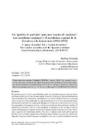 Portada:Un \"partido de partidos\" para una \"nación de naciones\". Los socialistas catalanes y el socialismo español de la dictadura a la democracia (1974-1979) / Andrea Geniola