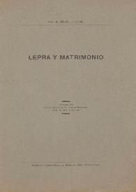 Lepra y matrimonio / Pedro L. Baliña | Biblioteca Virtual Miguel de Cervantes