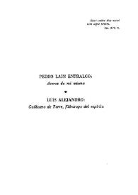 Portada:Acerca de mí mismo / Pedro Laín Entralgo