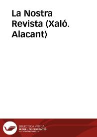 La Nostra Revista (Xaló. Alacant) | Biblioteca Virtual Miguel de Cervantes