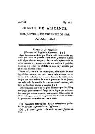 Portada:Diario de Alicante. Núm. 66, 5 de diciembre de 1816