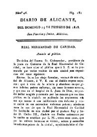 Portada:Diario de Alicante. Núm. 46, 15 de febrero de 1818