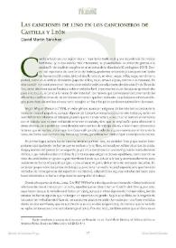 Las canciones de lino en los cancioneros de Castilla y León / David Martín Sánchez | Biblioteca Virtual Miguel de Cervantes