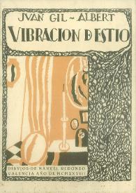 Portada:Vibración de estío /  Juan Gil-Albert; ilustraciones de Manuel Redondo
