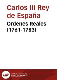 Ordenes Reales (1761-1783)