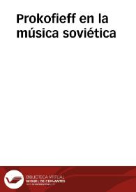 Portada:Prokofieff en la música soviética / por Federico Sopeña