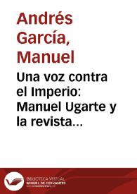 Una voz contra el Imperio: Manuel Ugarte y la revista "La Rábida" / Manuel Andrés García | Biblioteca Virtual Miguel de Cervantes