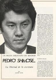 Portada:Un poeta boliviano en Madrid. Pedro Shimose: \"La libertad de la escritura\" / por Ángel Leiva