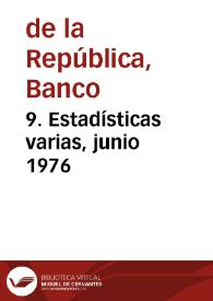 Portada:9. Estadísticas varias, junio 1976