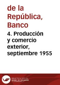 Portada:4. Producción y comercio exterior, septiembre 1955